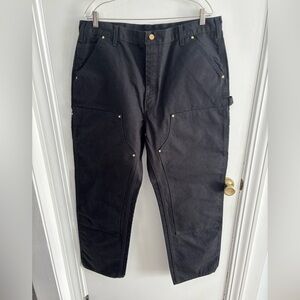 Carhartt B01 BLK “04”cargo dbl front 40”x 32” duck pants. Washed 1x.
